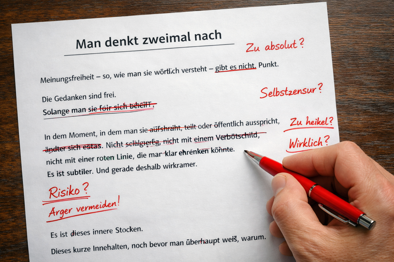 Meinungsfreiheit – warum sie praktisch zerfällt